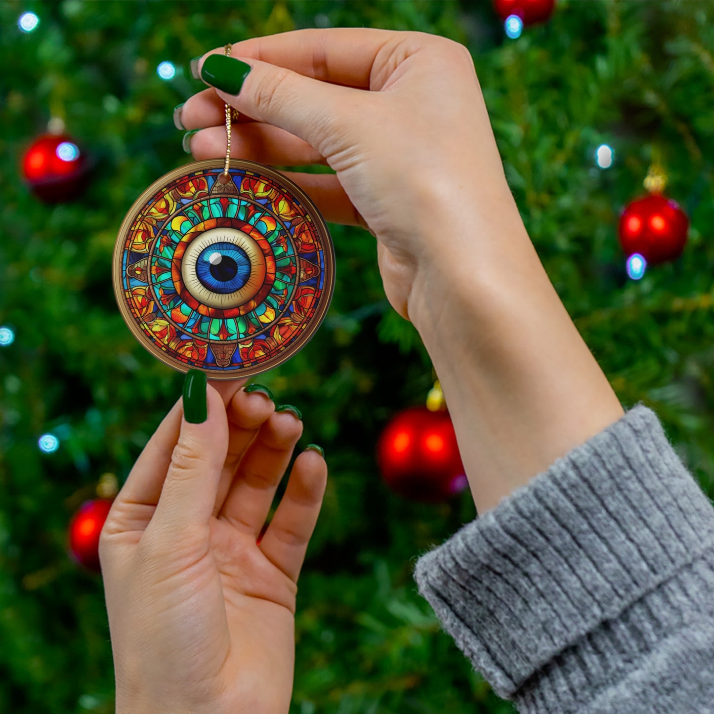 Ceramic Ornament - Stained Glass Eye     Item #798755