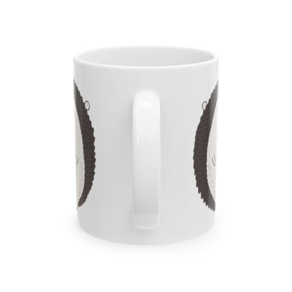Hedgehog Ceramic Mug – Cute Minimalist Animal Coffee Cup 11oz   Item #915833