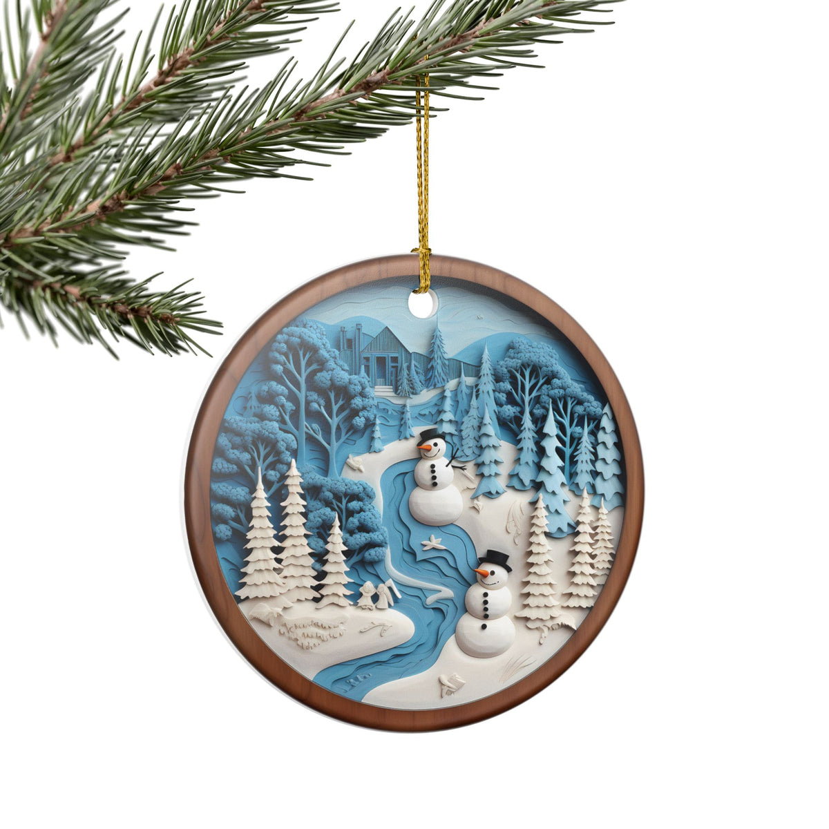 Winter Wonderland Snowman Ceramic Ornament    Item #967522