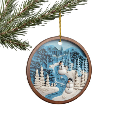 Winter Wonderland Snowman Ceramic Ornament    Item #967522
