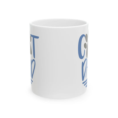 Coffee Lover Ceramic Mug – Cute Paw Print "Cat Dad" Design, 11oz    Item #747745