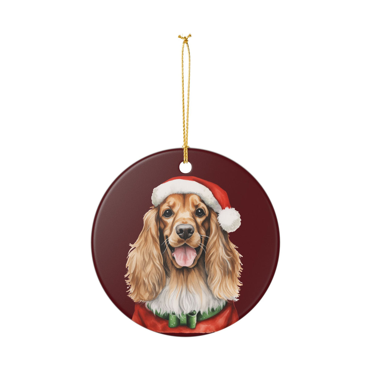 Christmas Ornament – Cocker Spaniel Dog in Santa Hat   Item #972906