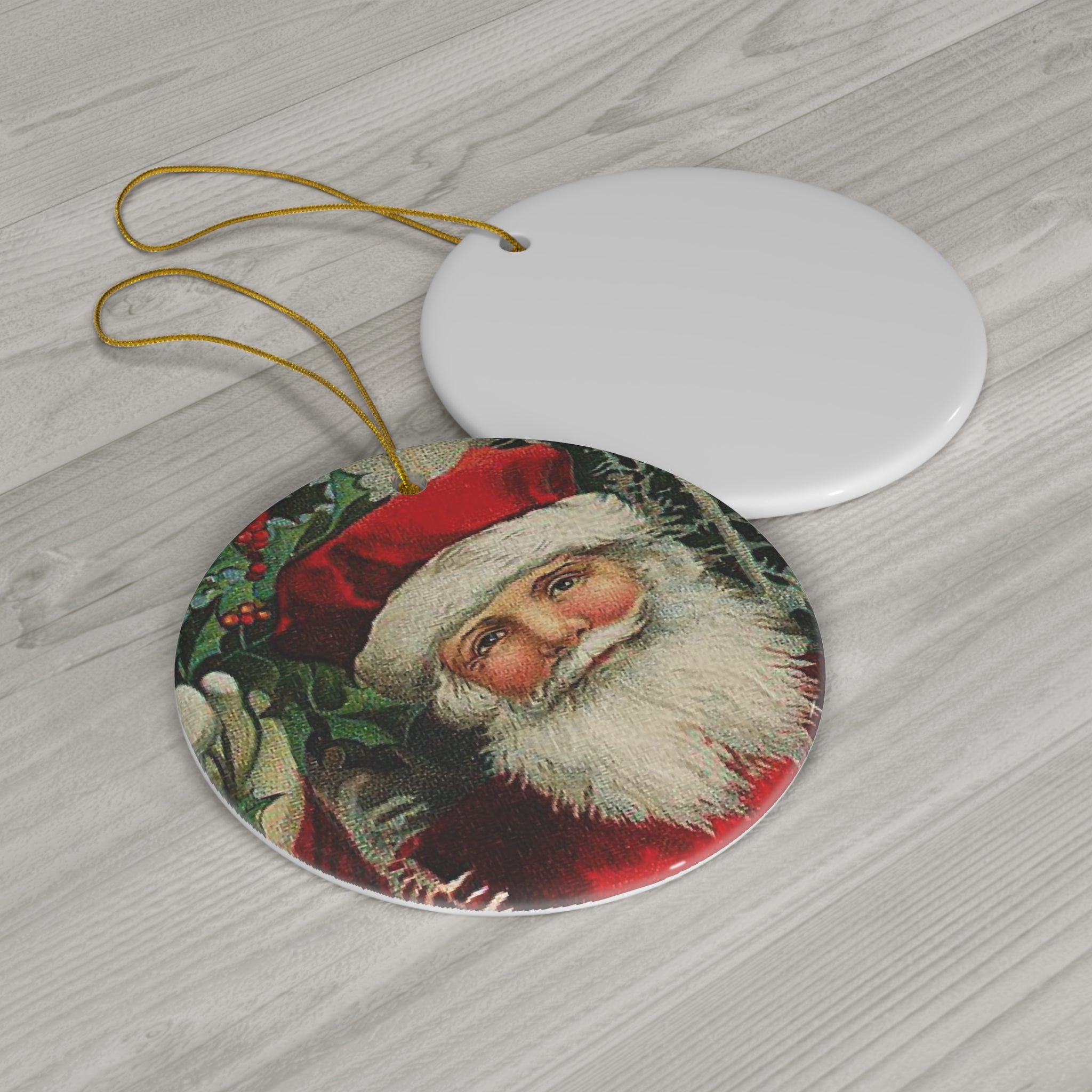 Santa Ceramic Disc Ornament      Item #9188506