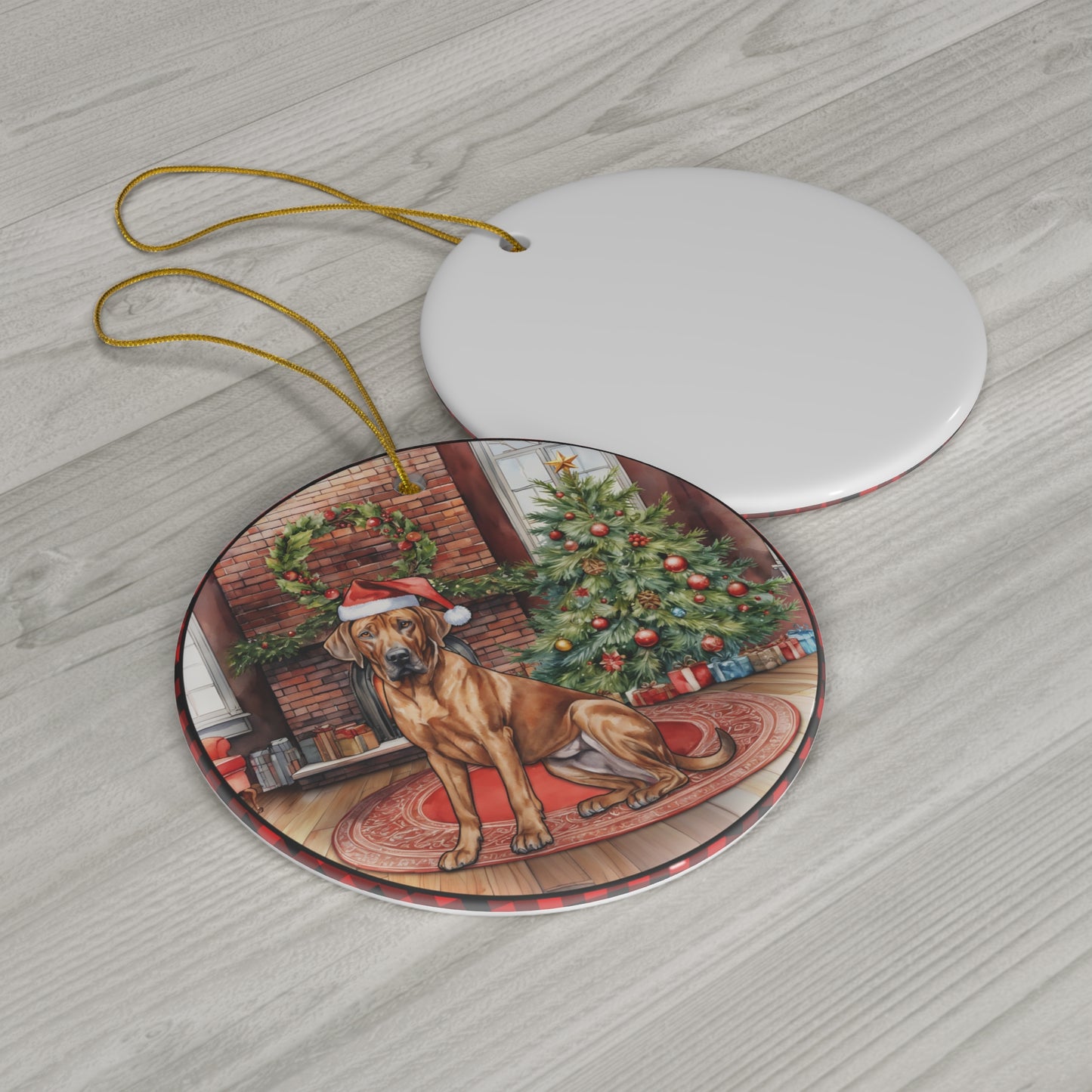 Ceramic Ornament - Rhodesian Ridgeback Christmas Dog       Item #2807527