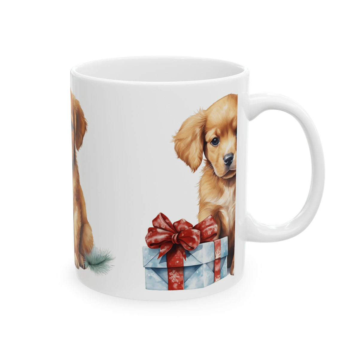 Cute Puppy with Gift Ceramic Mug 11oz  Item #447087