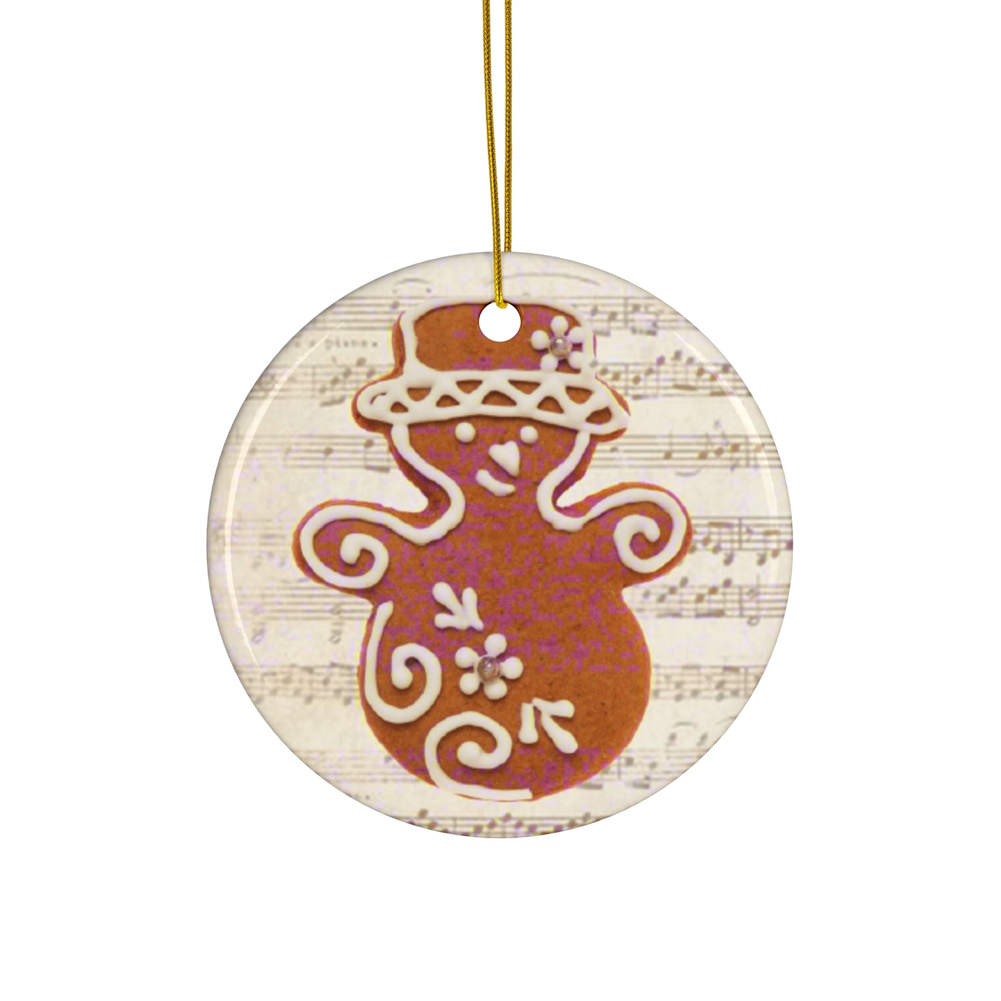 Gingerbread Woman Ceramic Disc Ornament      Item #1847803