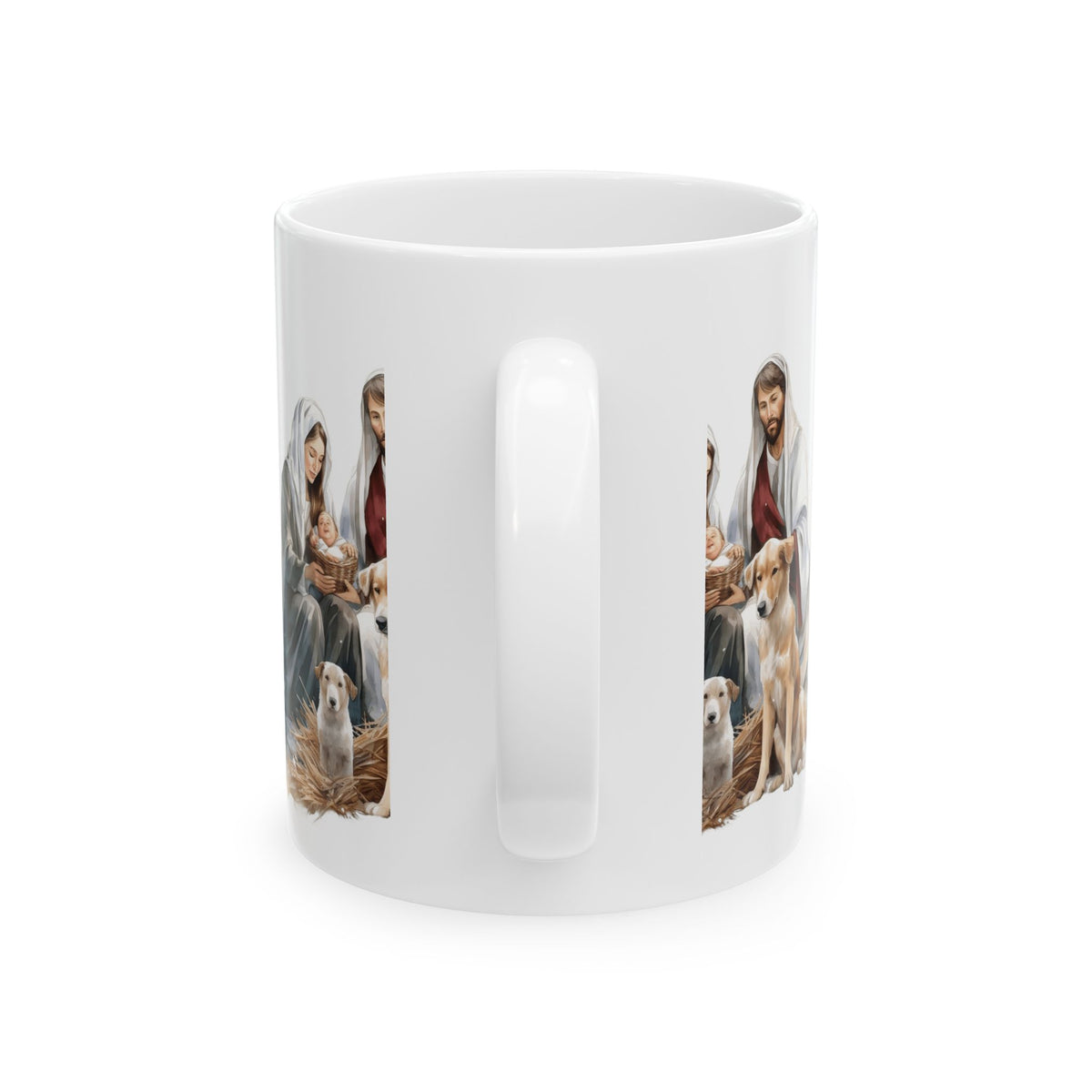 Nativity Dog Mug — Christmas Holy Family Coffee Cup 11oz   Item #151444