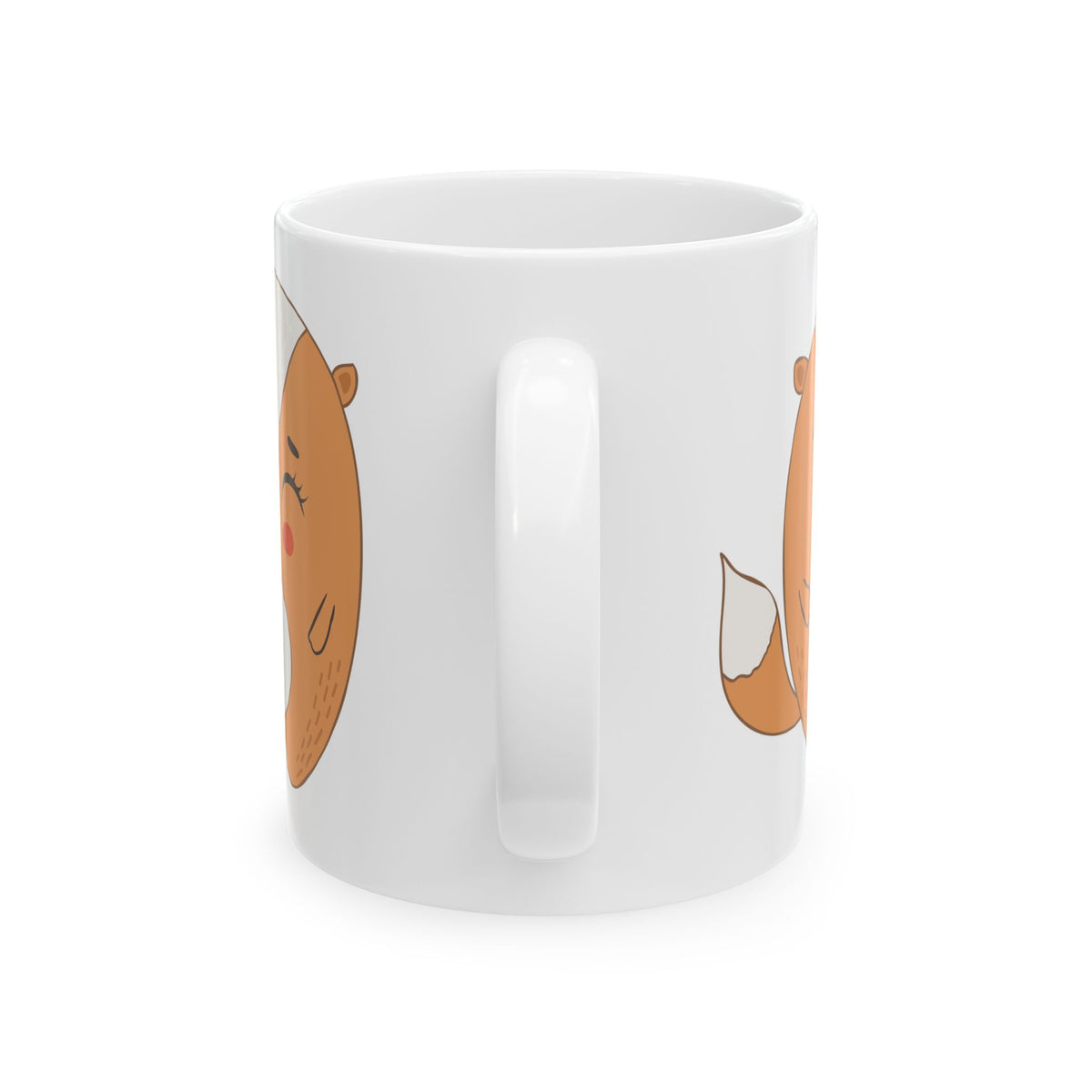Cute Fox Ceramic Mug — Adorable Smiling Fox Coffee Cup 11oz   Item #910122