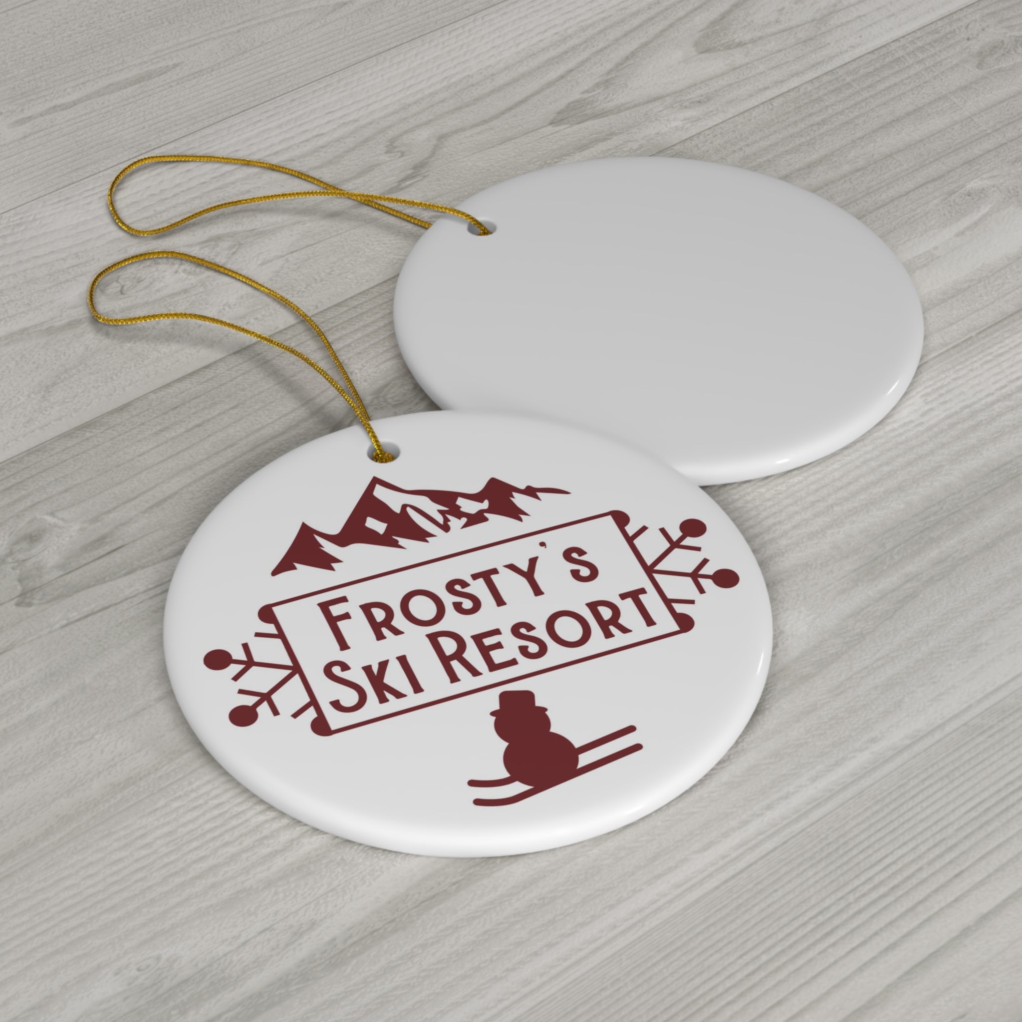 Frosty's Ski Resort Ceramic Disc Ornament        Item #5487849