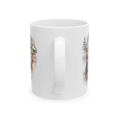 Festive Dogs In Sleigh Ceramic Mug 11oz  Item #832719