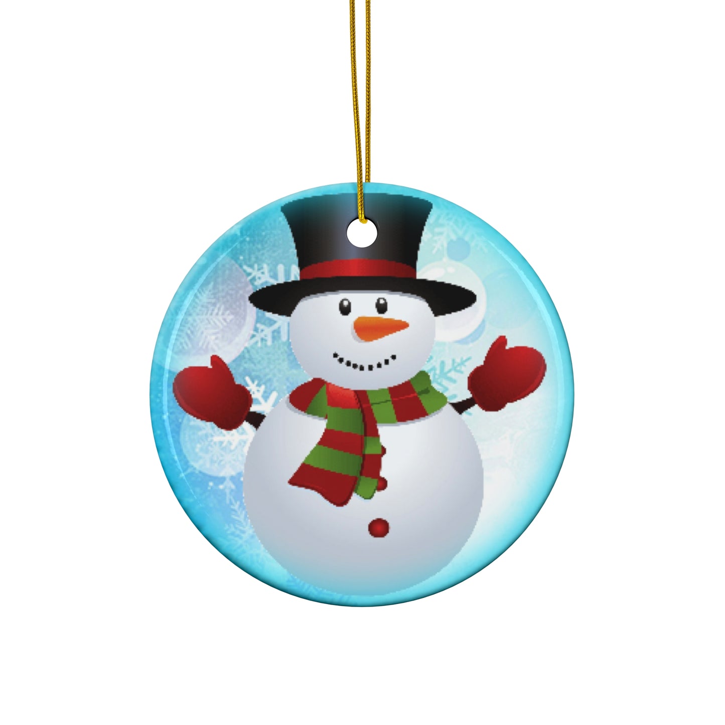 Snowman Ceramic Disc Ornament         Item #1405961