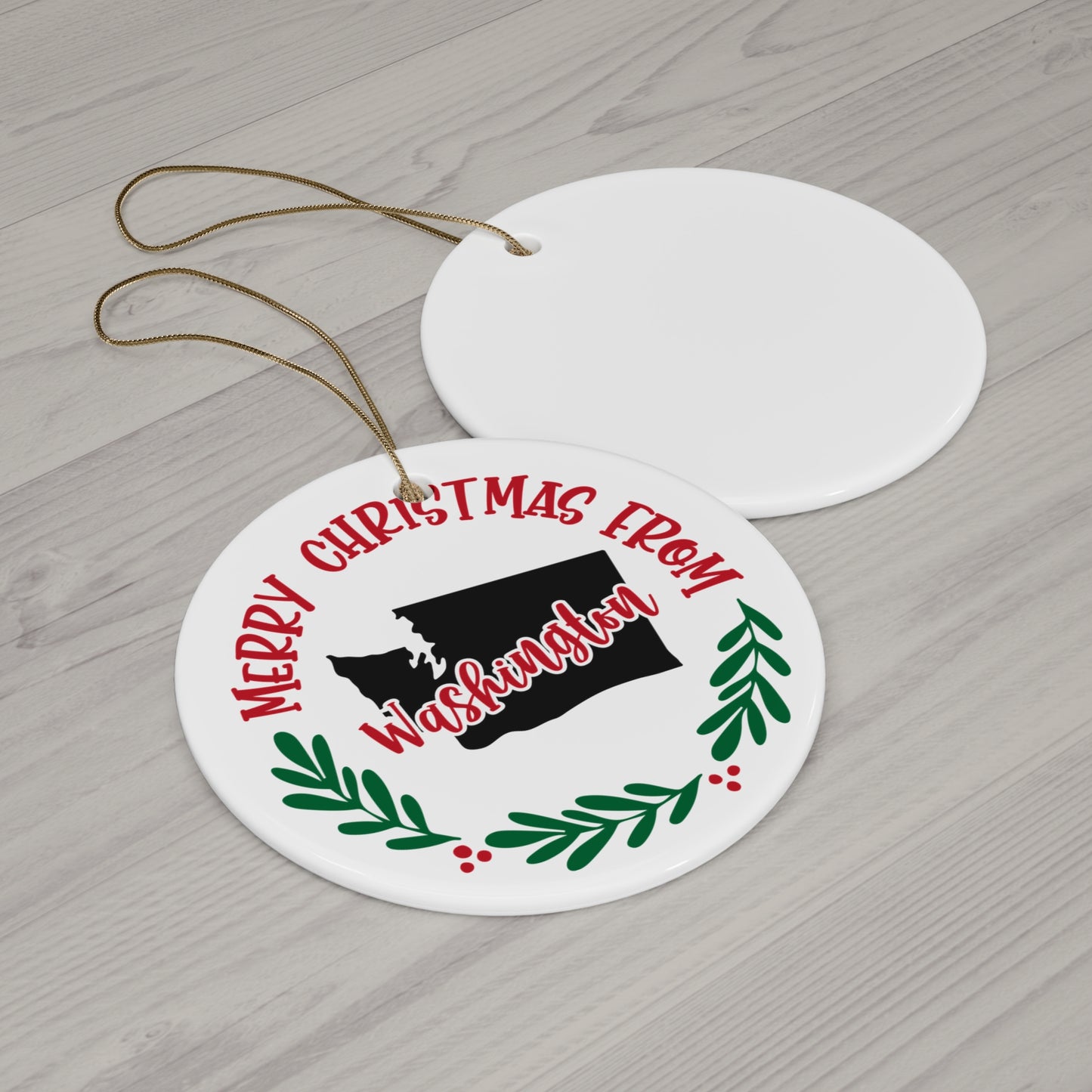 Merry Christmas From Washington Ceramic Disc Ornament       Item #7864795