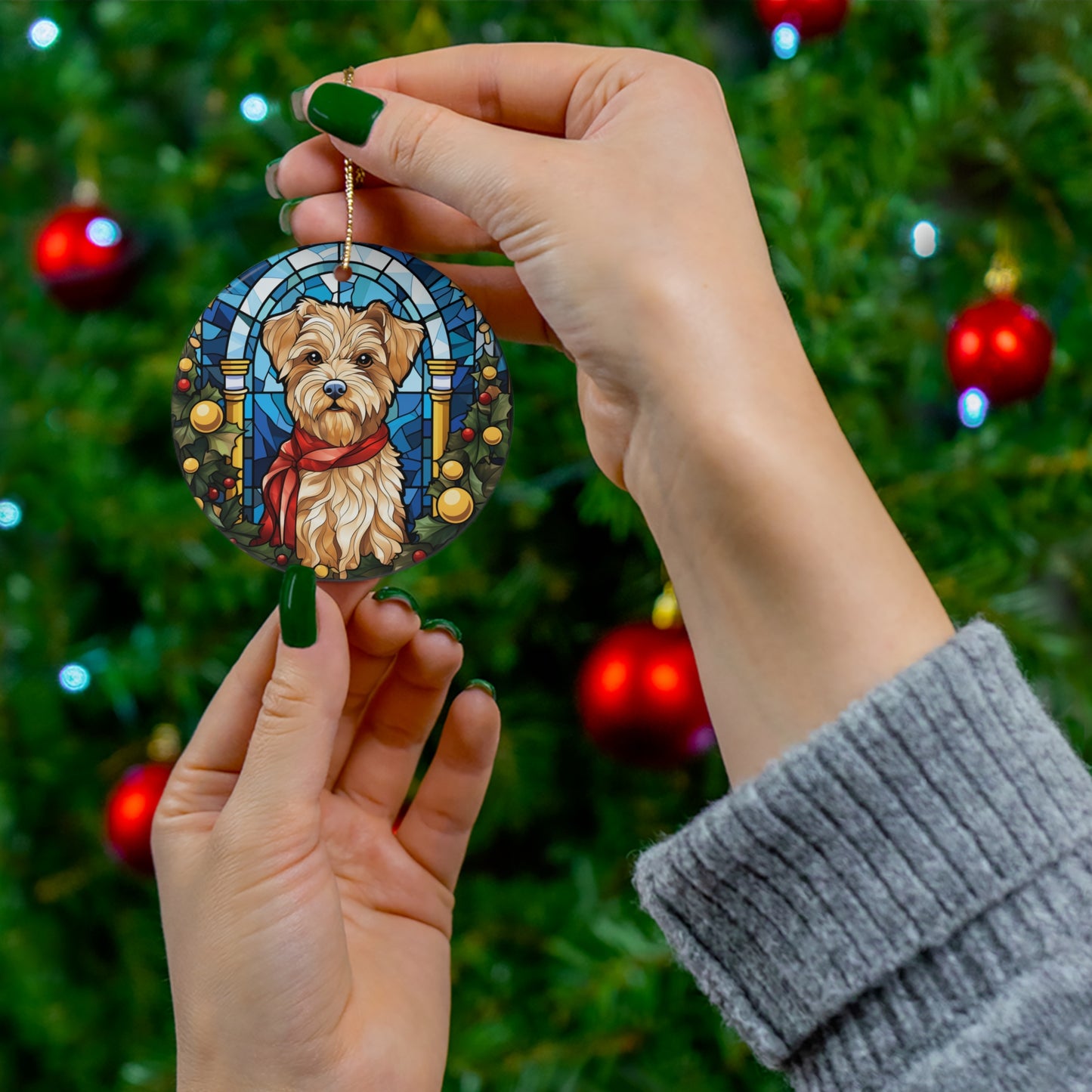 Ceramic Ornament - Christmas Dog     Item #1398496