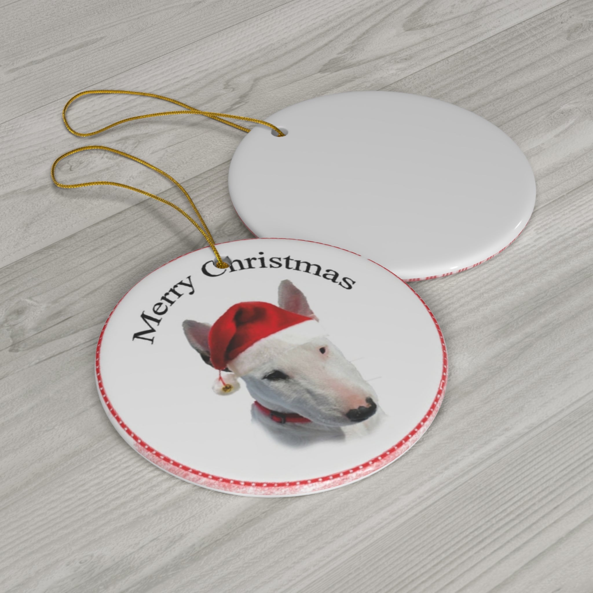 Ceramic Ornament - Merry Christmas Dog     Item #808611