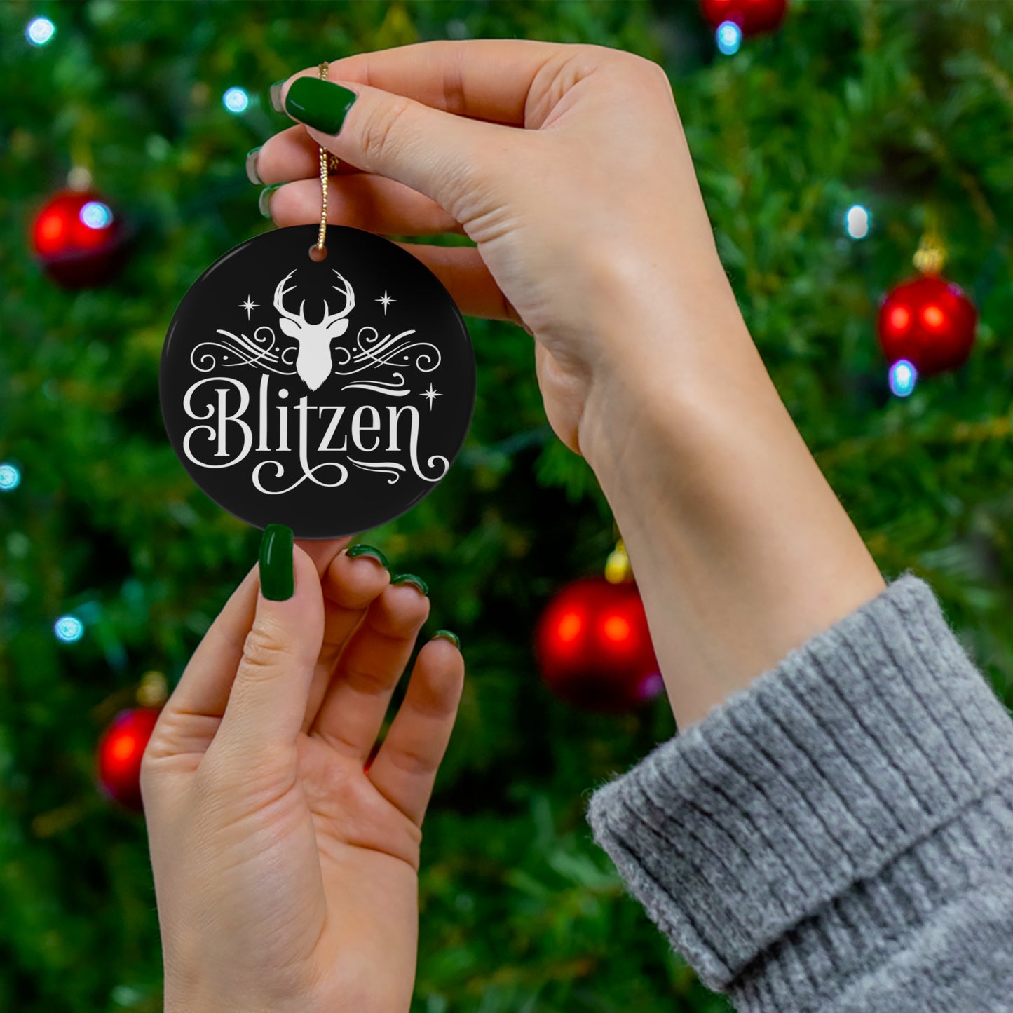 Blitzen Ceramic Ornament     Item #1955864