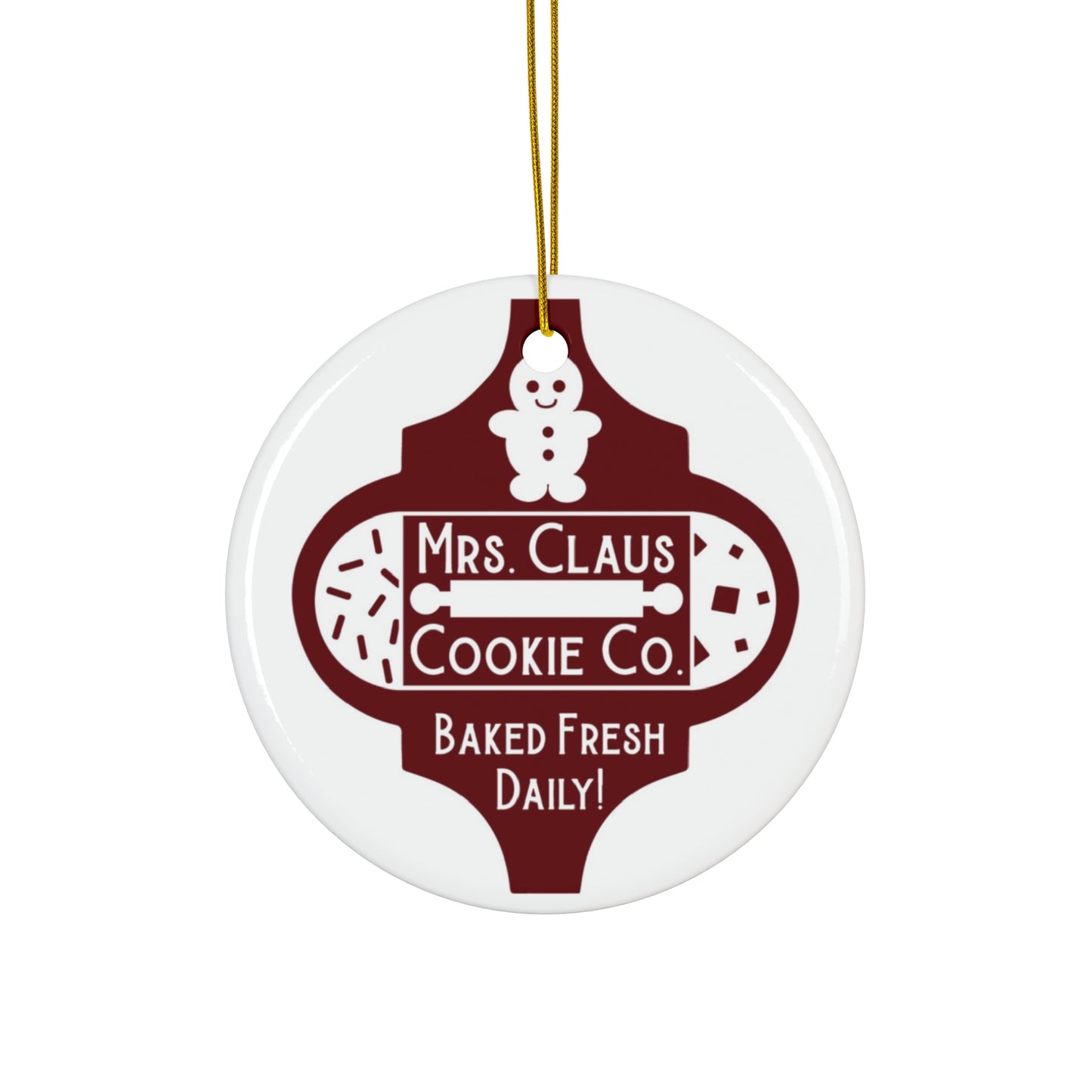 Mrs Claus Cookie Co Ceramic Disc Ornament          Item #4804647