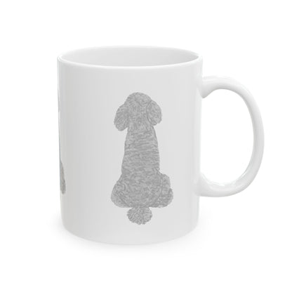 Dog Silhouette Mug – Back View Ceramic Coffee Cup 11oz    Item #853514