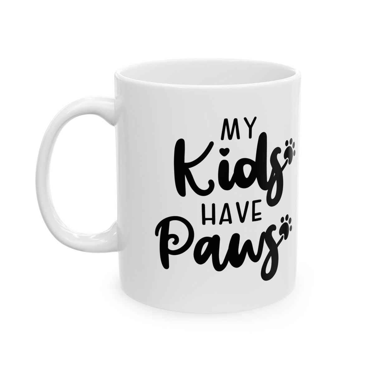 Ceramic Mug — “My Kinda Kids Have Paws” Paw-Print Dog Lover Coffee Mug 11oz   Item #711243