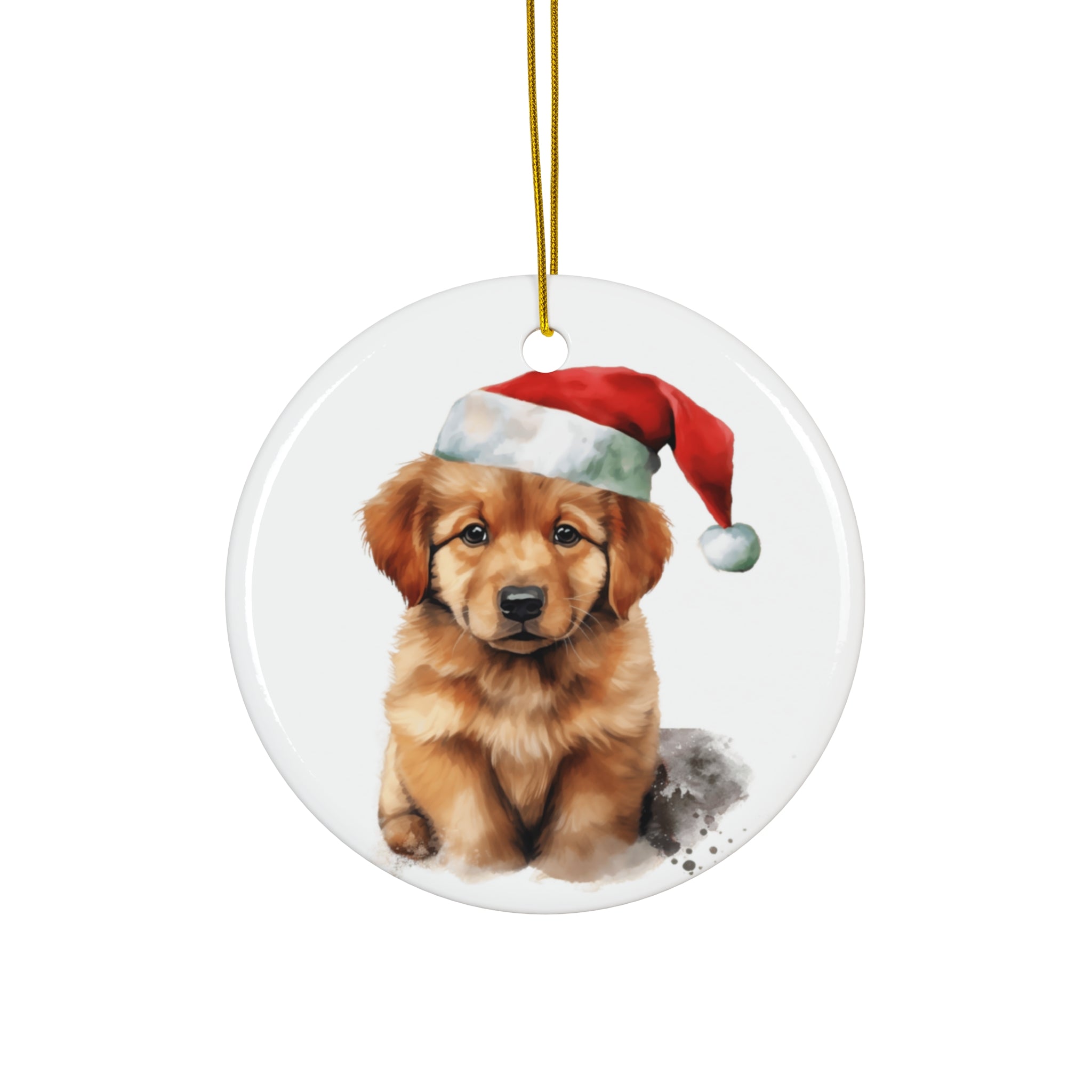 Christmas Dog Ceramic Disc Ornament               Item #9129761