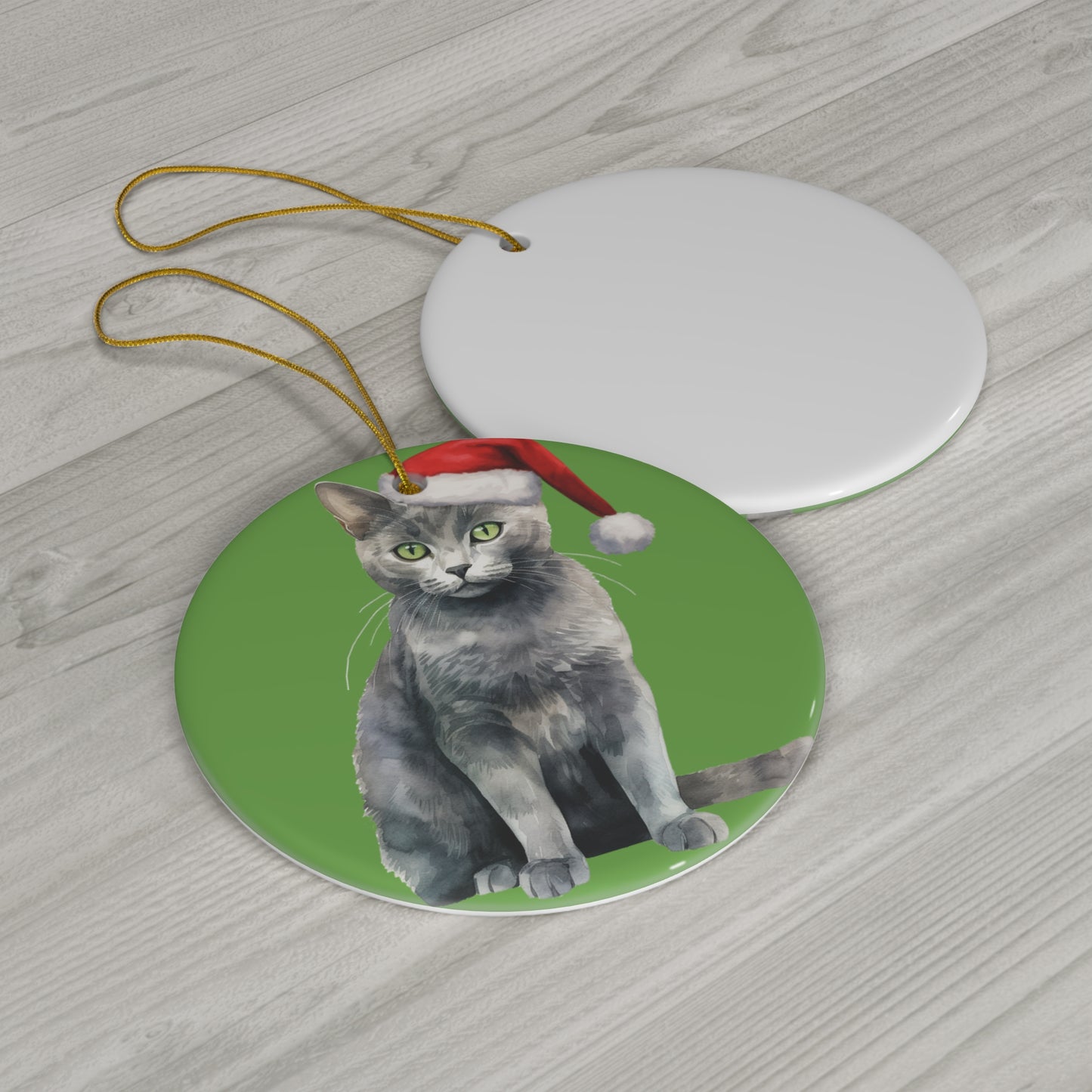 Ceramic Ornament - Korat Xmas Cat    Item #7589342