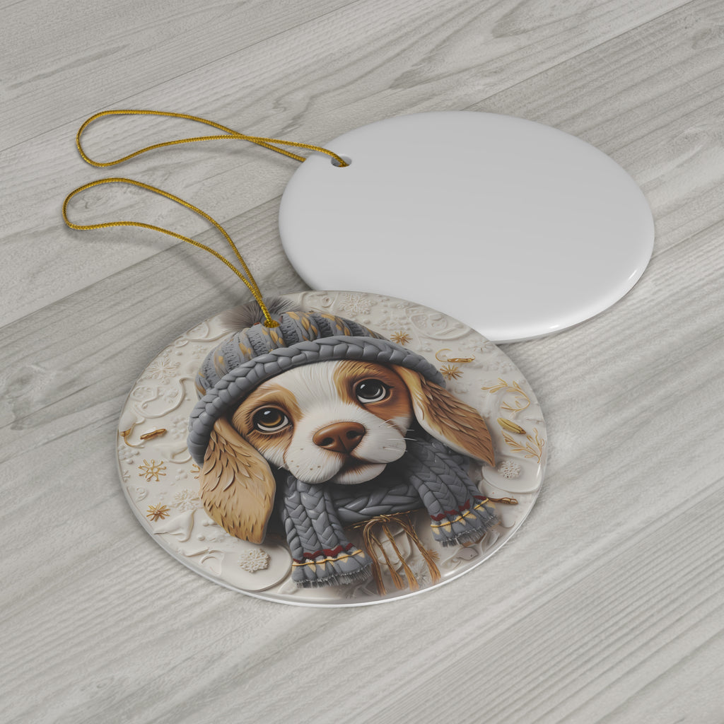 Dog Ceramic Disc Ornament          Item #8150197