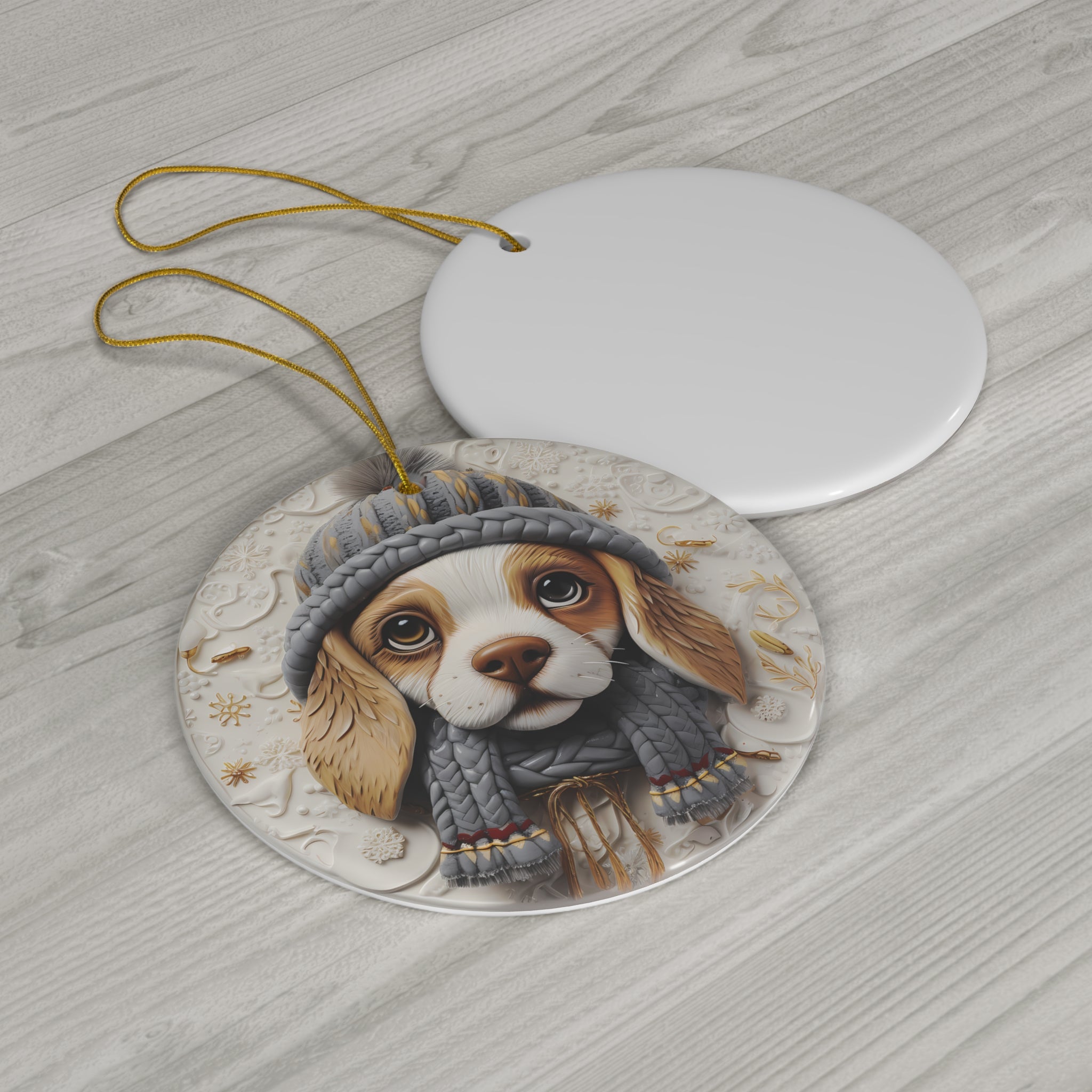 Dog Ceramic Disc Ornament          Item #8150197