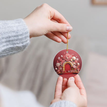 Candy Cane Christmas Ceramic Ornament   Item #415813