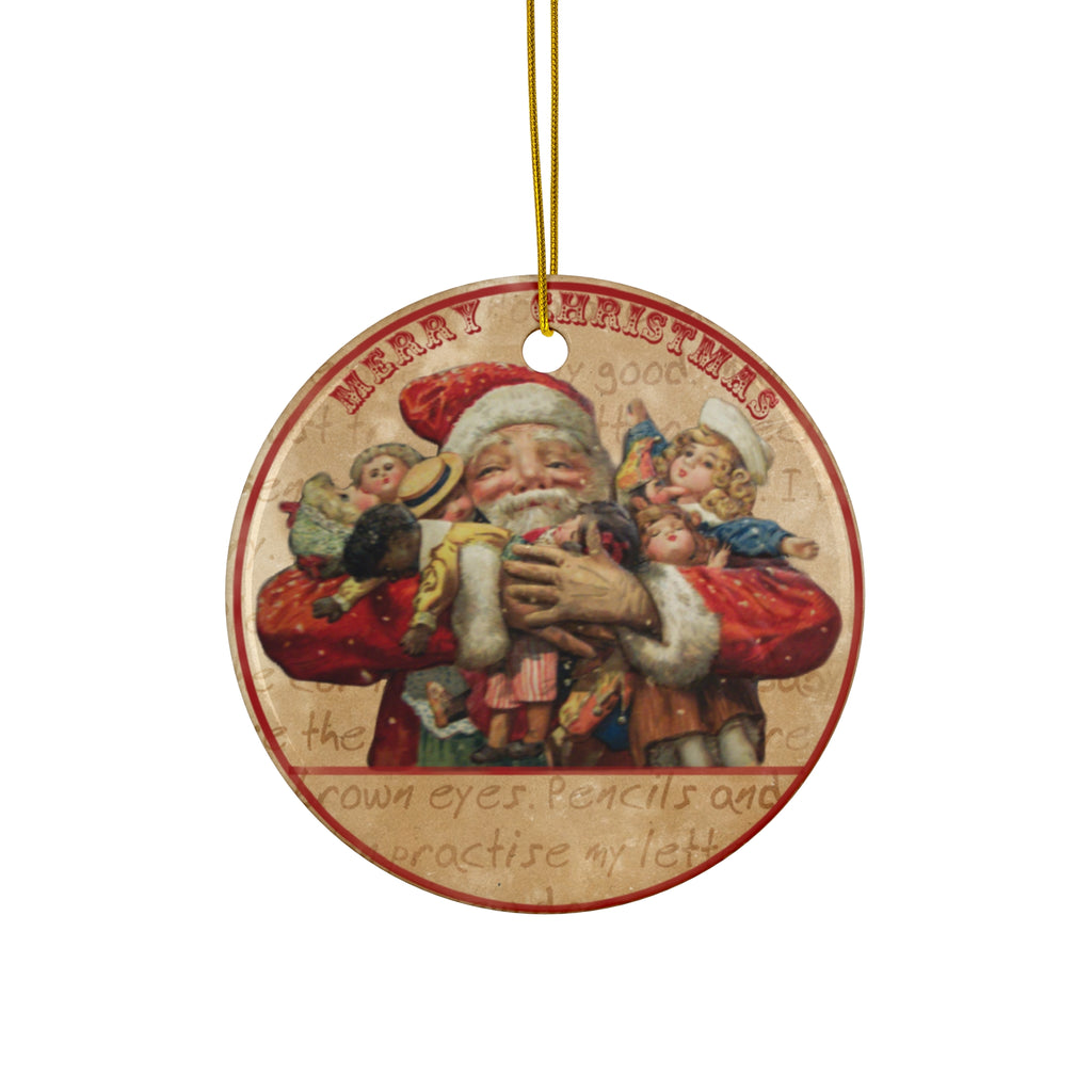 Santa Ceramic Disc Ornament               Item #4093077