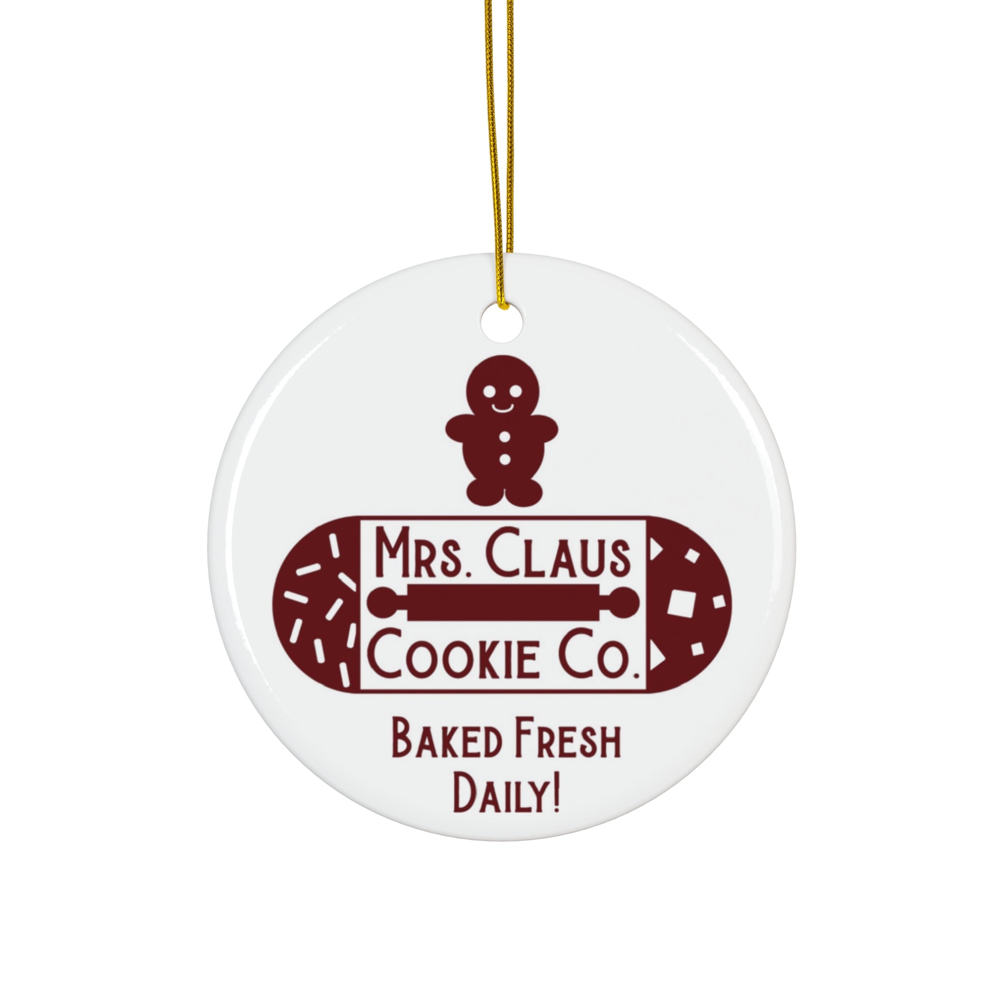 Mrs Claus Cookie Co Ceramic Disc Ornament         Item #4856566 - Buckshot's Bargain Barn