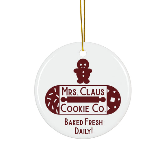 Mrs Claus Cookie Co Ceramic Disc Ornament         Item #4856566