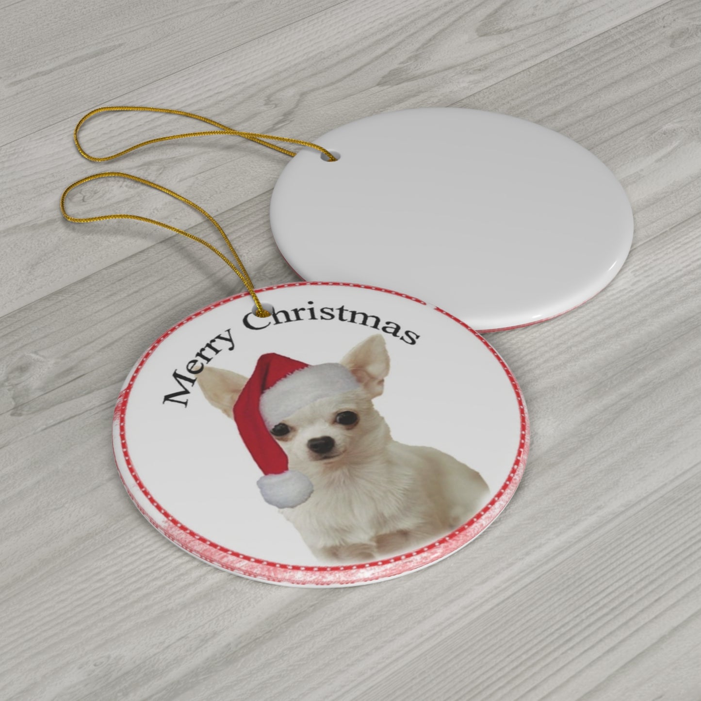 Ceramic Ornament - Merry Christmas Dog     Item #643621