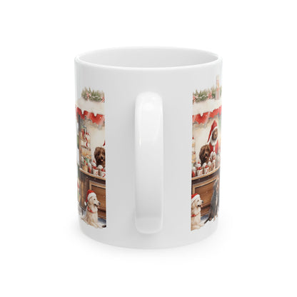 Christmas Dog Coffee Mug — Festive Santa Pup Holiday Ceramic Mug 11oz   Item #107689