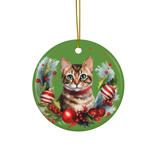 Ceramic Ornament - Christmas Cat      Item #4603891