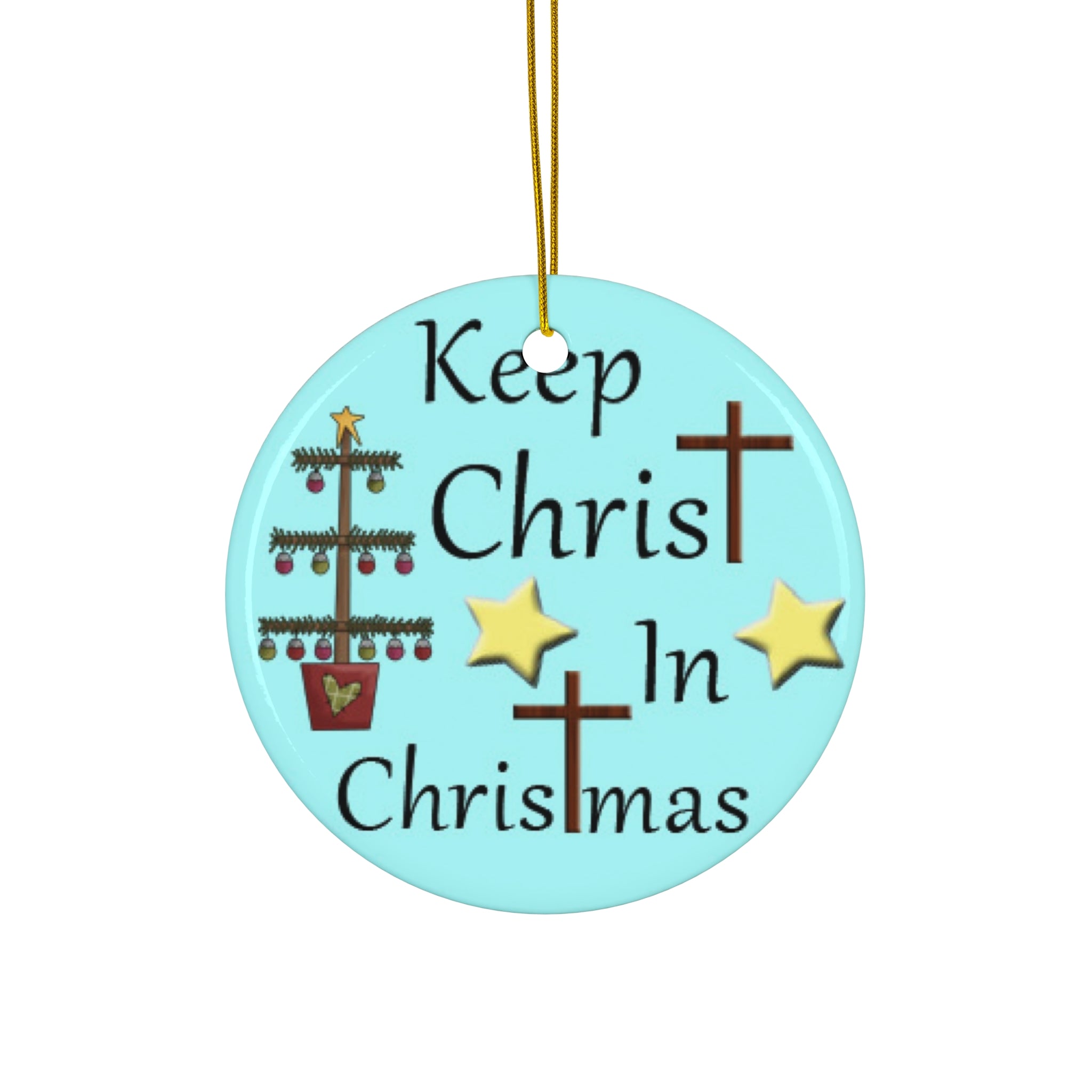 Keep Christ In Christmas Ceramic Disc Ornament       Item #7100622 - Buckshot's Bargain Barn