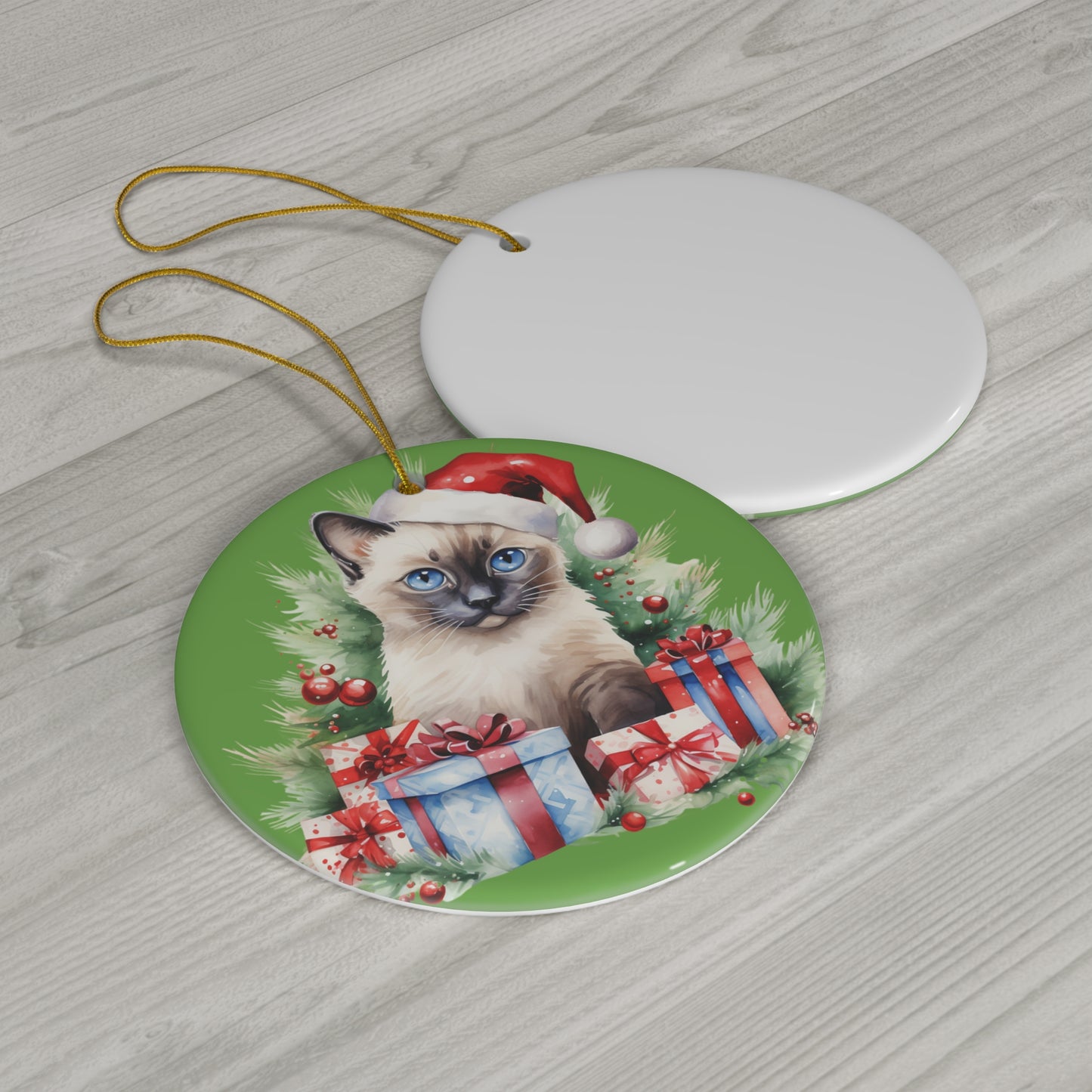 Ceramic Ornament - Christmas Cat      Item #3806064