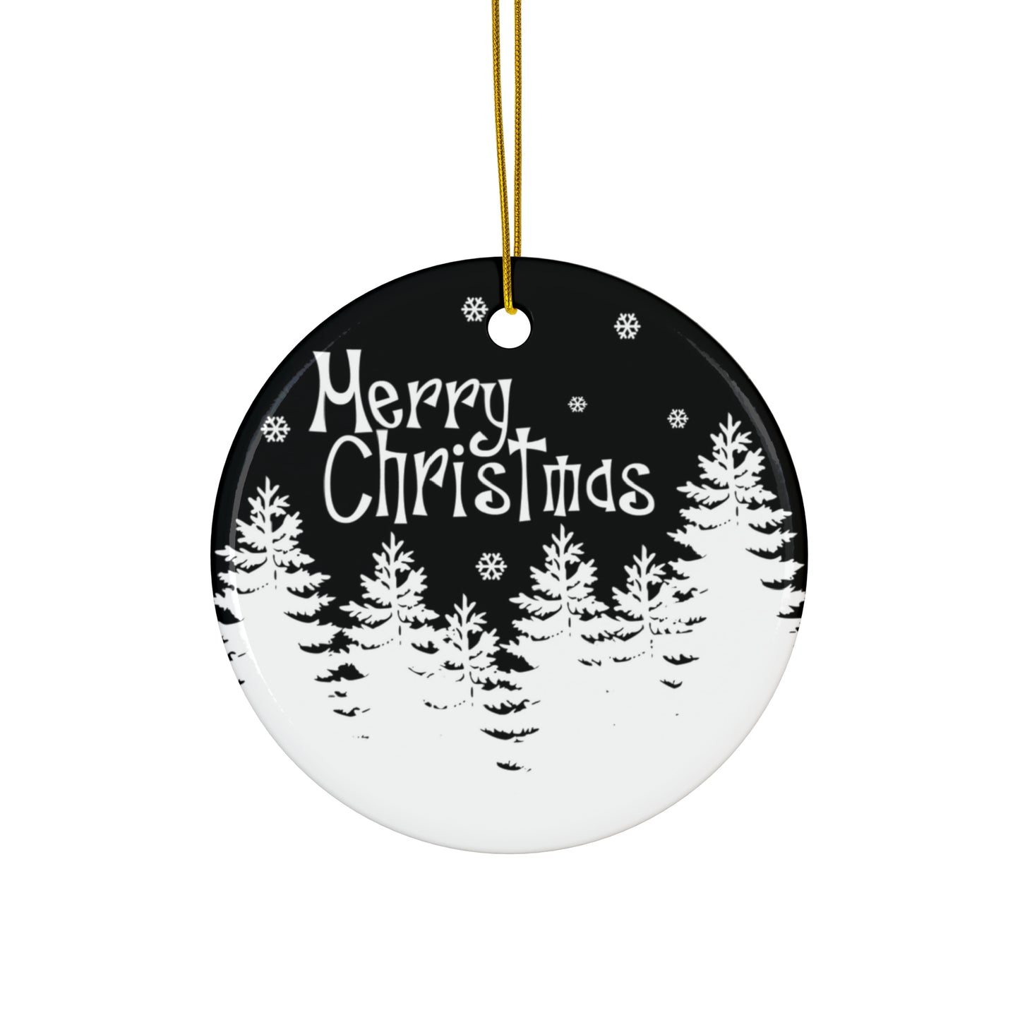 Merry Christmas Ceramic Disc Ornament       Item #489307