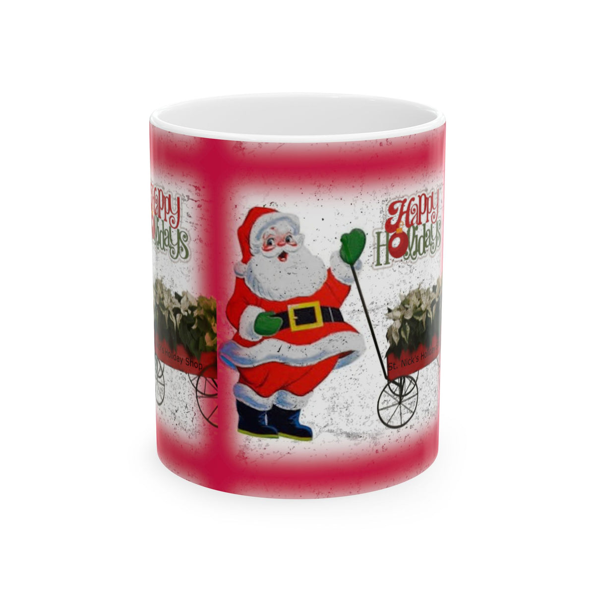 Christmas Santa Ceramic Mug – Happy Holidays 11oz    Item #26925