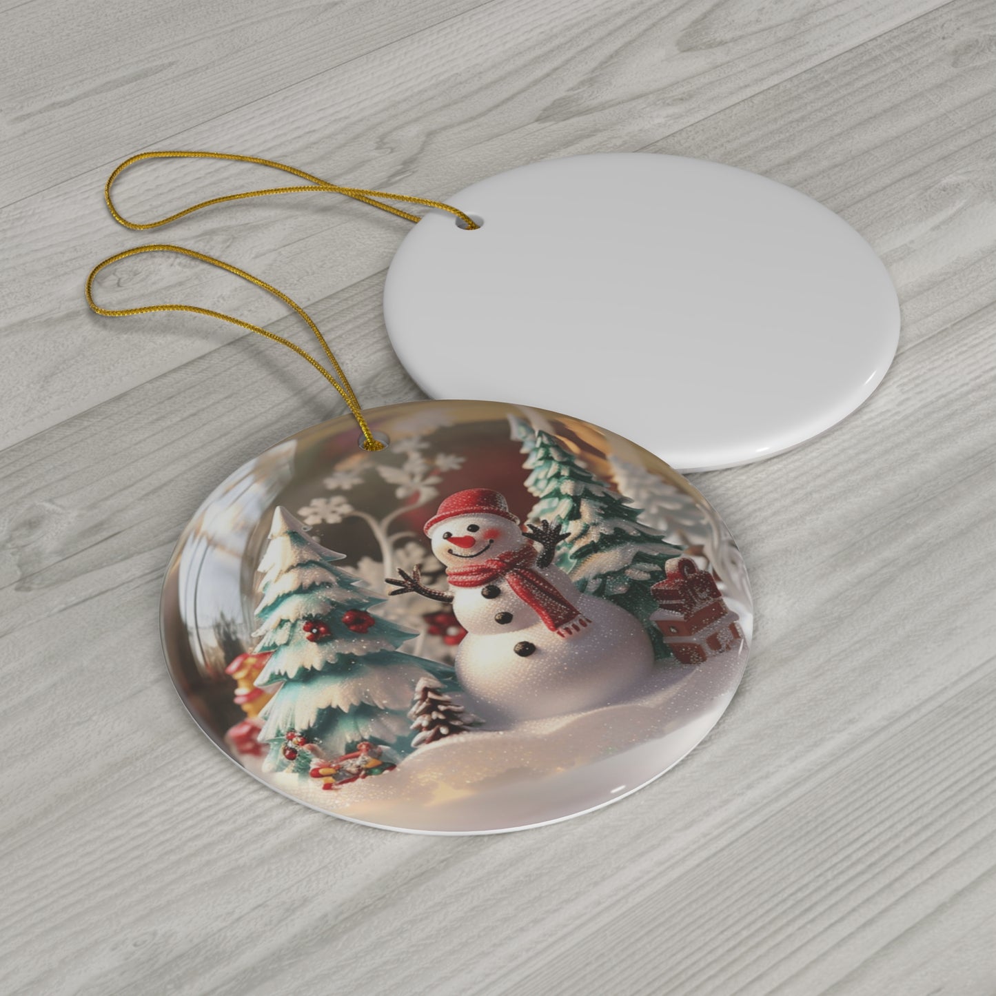 Ceramic Ornament - Globe Snowman     Item #5287503