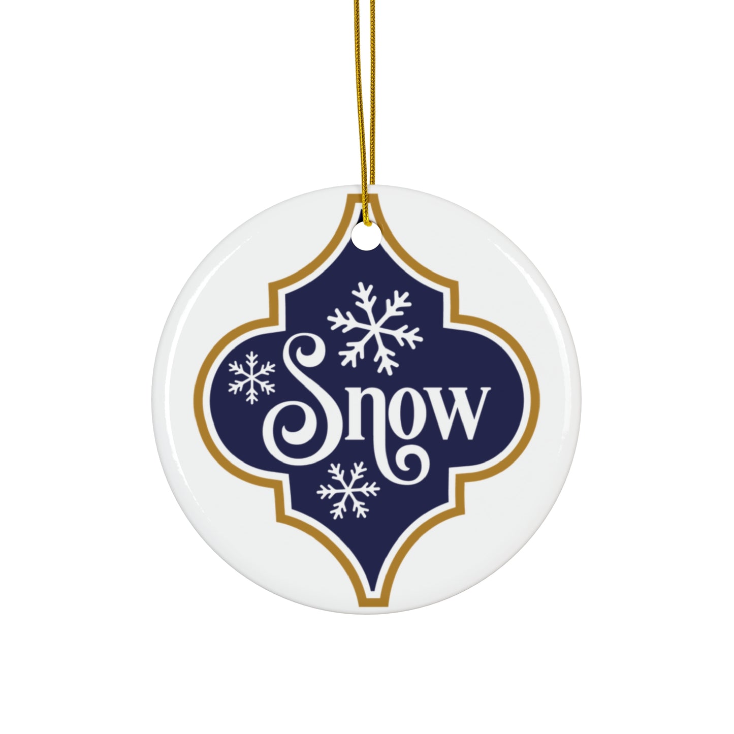 Snow Ceramic Disc Ornament       Item #8234645