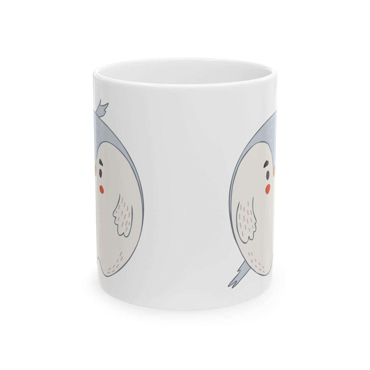 Cute Blue Owl Ceramic Mug — Whimsical Bird Coffee Cup 11oz  Item #282816
