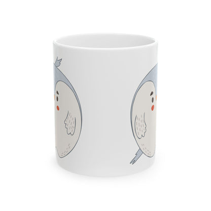 Cute Blue Owl Ceramic Mug — Whimsical Bird Coffee Cup 11oz  Item #282816