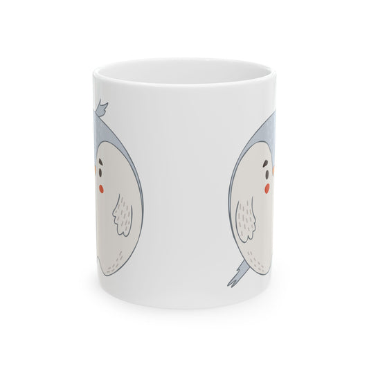 Cute Blue Owl Ceramic Mug — Whimsical Bird Coffee Cup 11oz  Item #282816