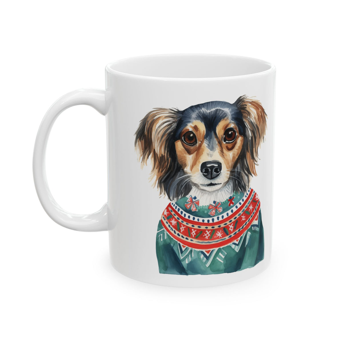 Dog Portrait Mug – Festive Sweater Pet Coffee Cup 11oz  Item #963413