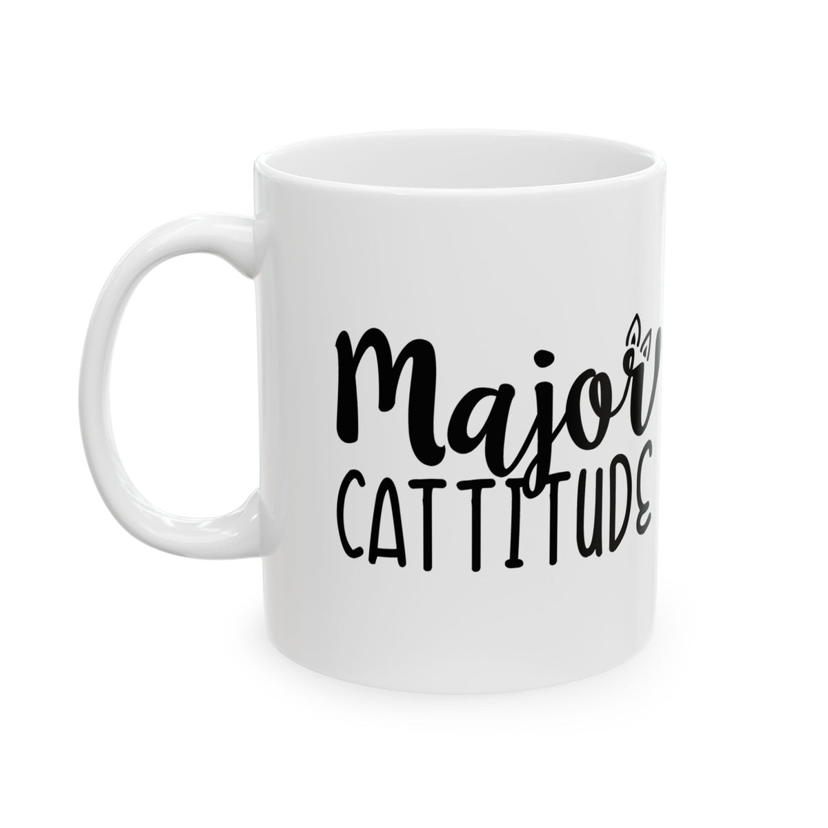 Major Cattitude Ceramic Mug — Funny Cat Lover Coffee Cup 11oz   Item #551276