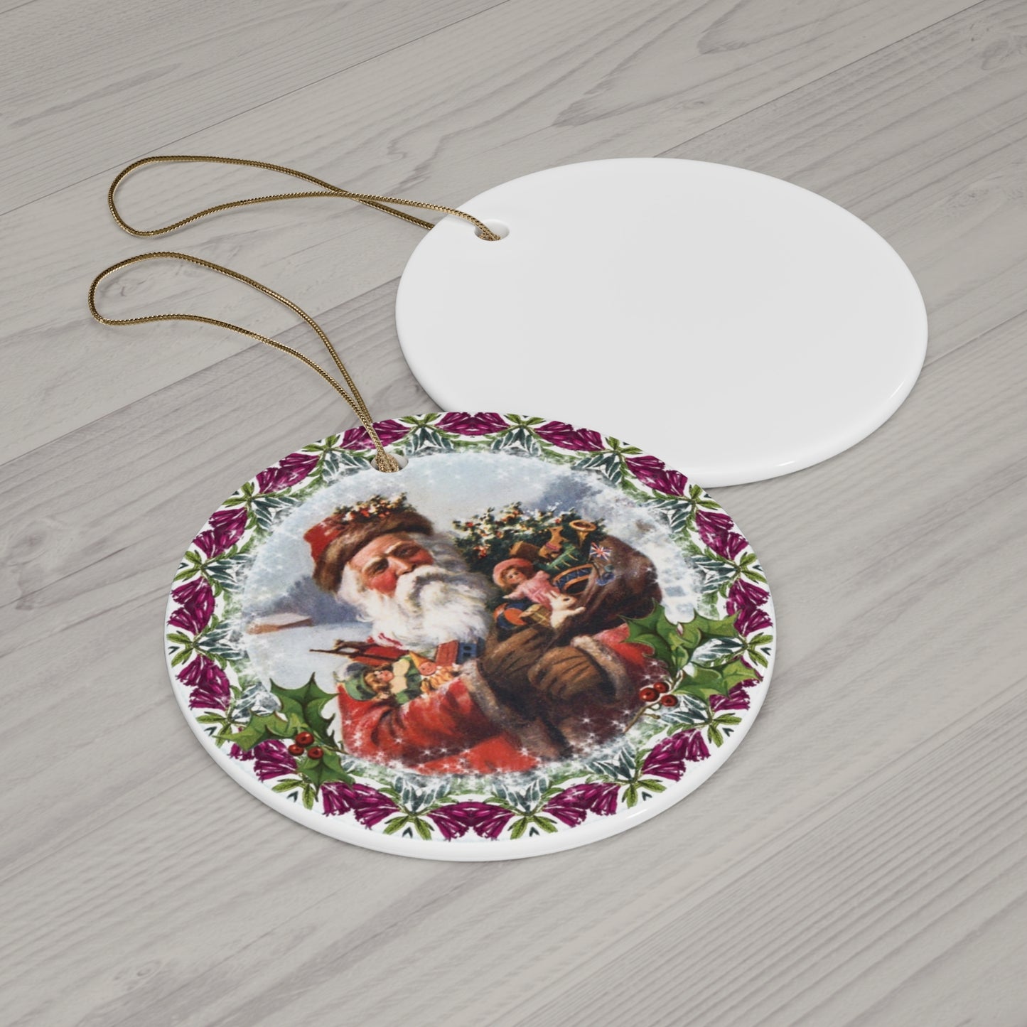 Santa Ceramic Disc Ornament        Item #4762566