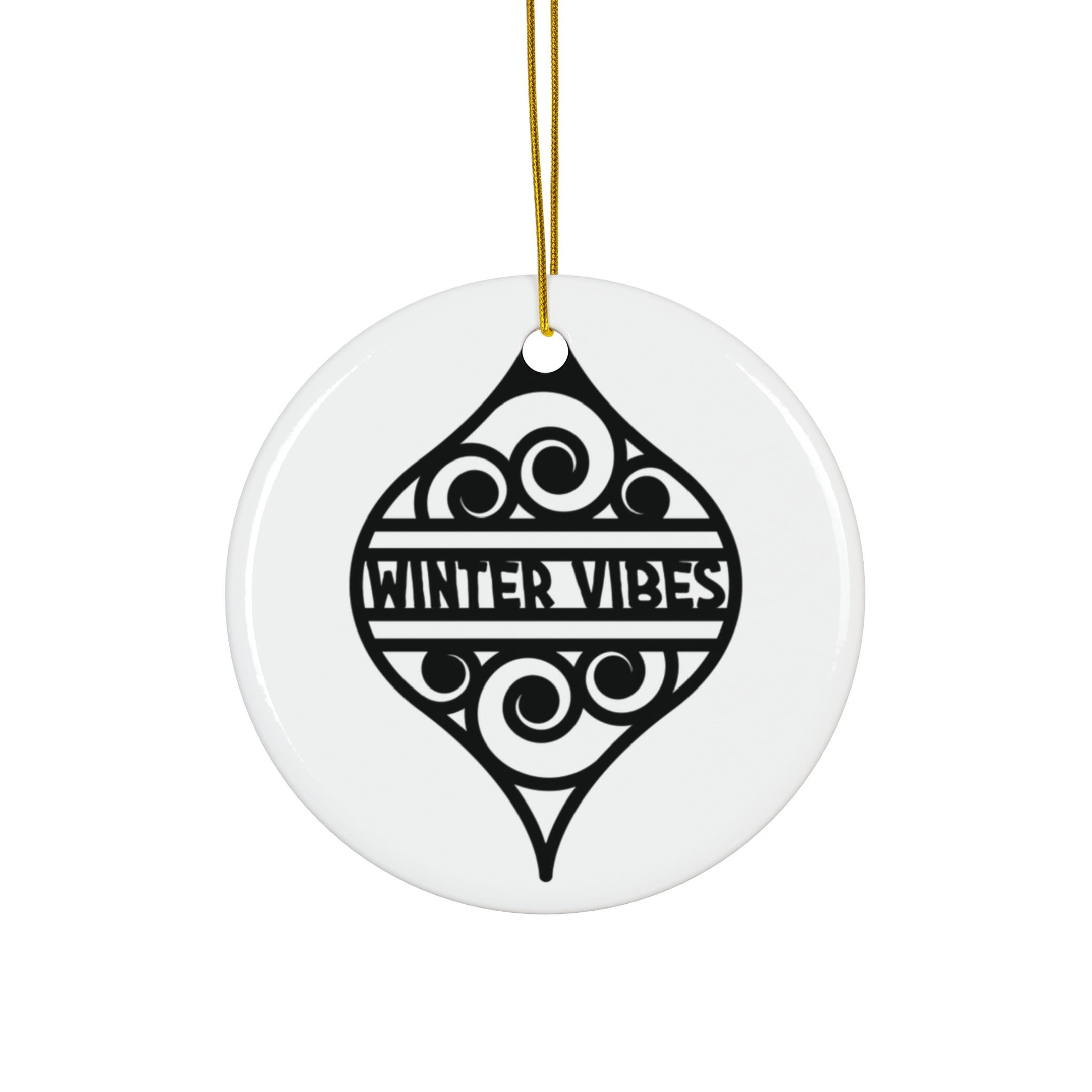 Winter Vibes Ceramic Disc Ornament      Item #9143339