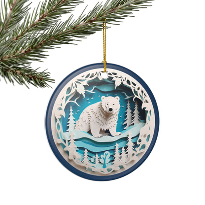 Polar Bear Winter Wonderland Ceramic Ornament   Item #537526