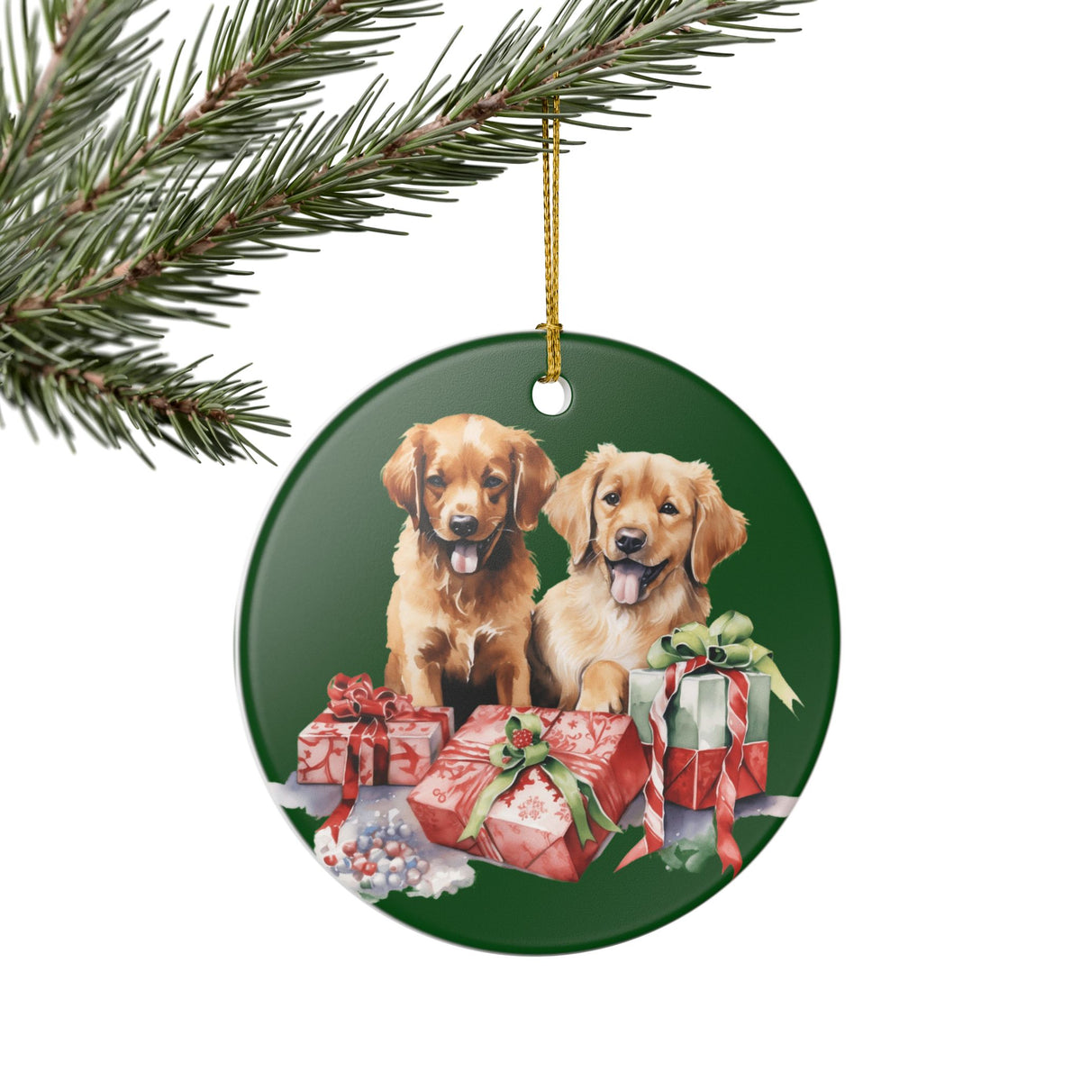Christmas Dog Lovers Ceramic Ornament   Item #594005