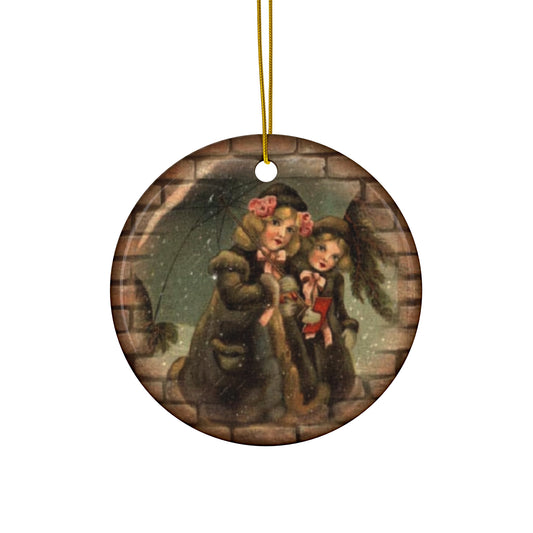 Christmas Kids Ceramic Disc Ornament      Item #7884056