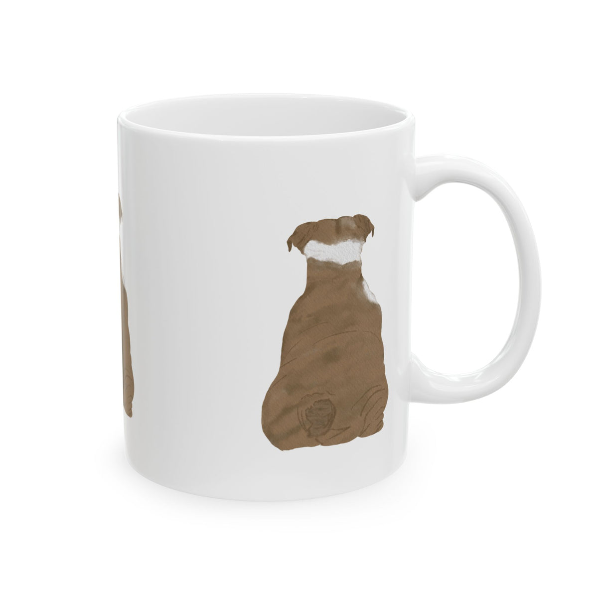 Dog Silhouette Mug – Back View Ceramic Coffee Cup 11oz    Item #20617